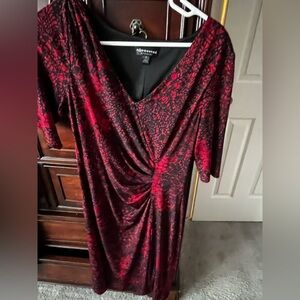 Connected Apparel Black and Red Print Dress size  8